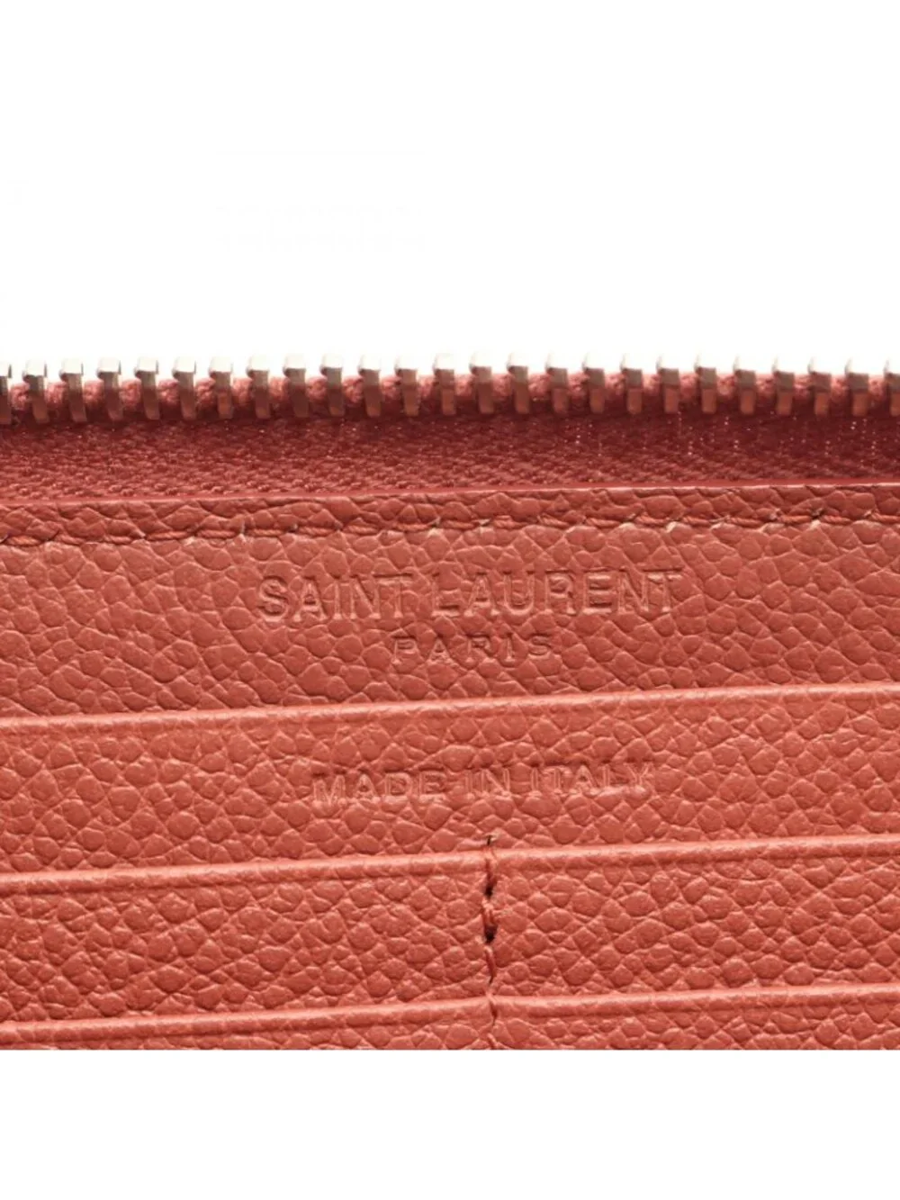 Saint Laurent Paris Round Length Wallet Classic Rive Gauche Terracotta Leather